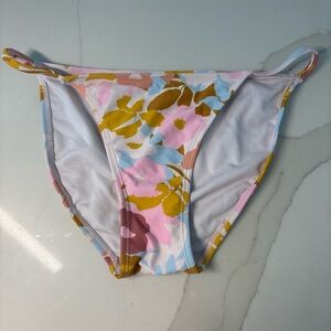 Floral Print Bikini Bottoms in Pink, Blue, Mustard, White